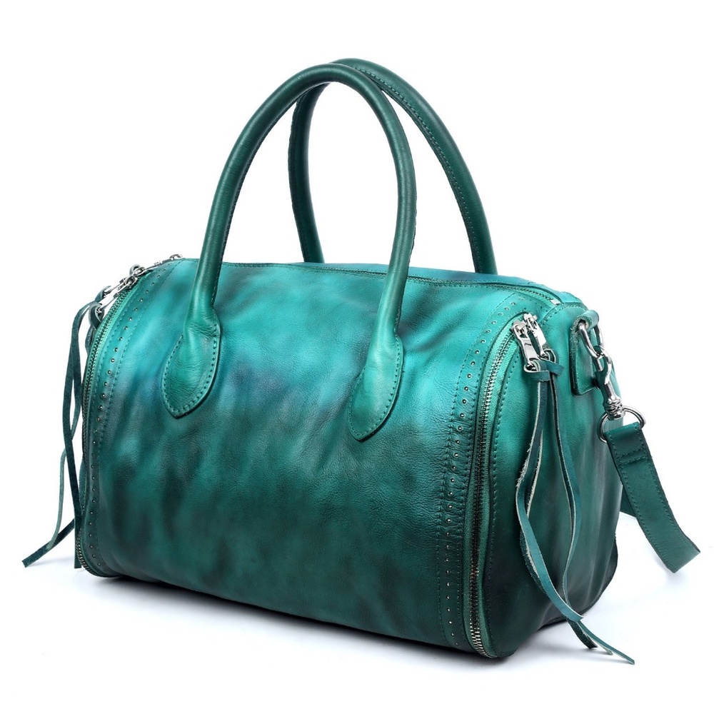 Old Trend "Sunny Hill" Aqua Green Tote